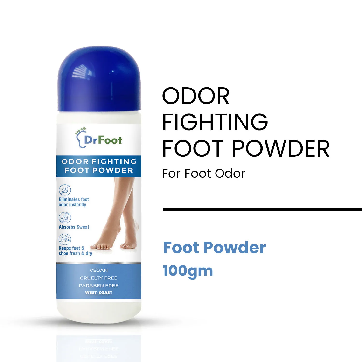 Dr.Foot Odor Fighting Foot Powder Eliminates Foot Odor Instantly, Keeps Feet Shoes Fresh & Dry