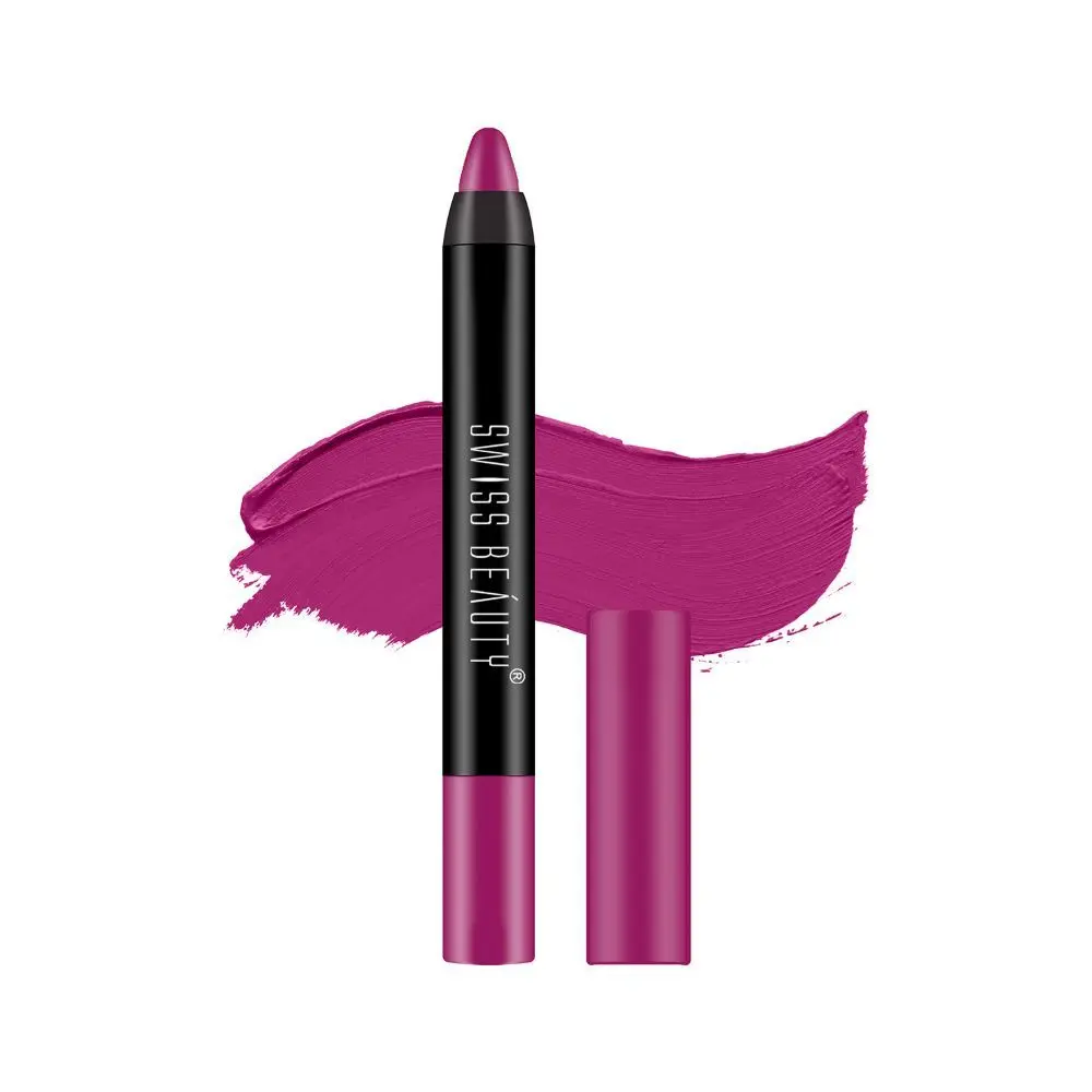 Swiss Beauty Stay on Matte Crayon Lipstick SB-214-08 (Crayon) 3.5g