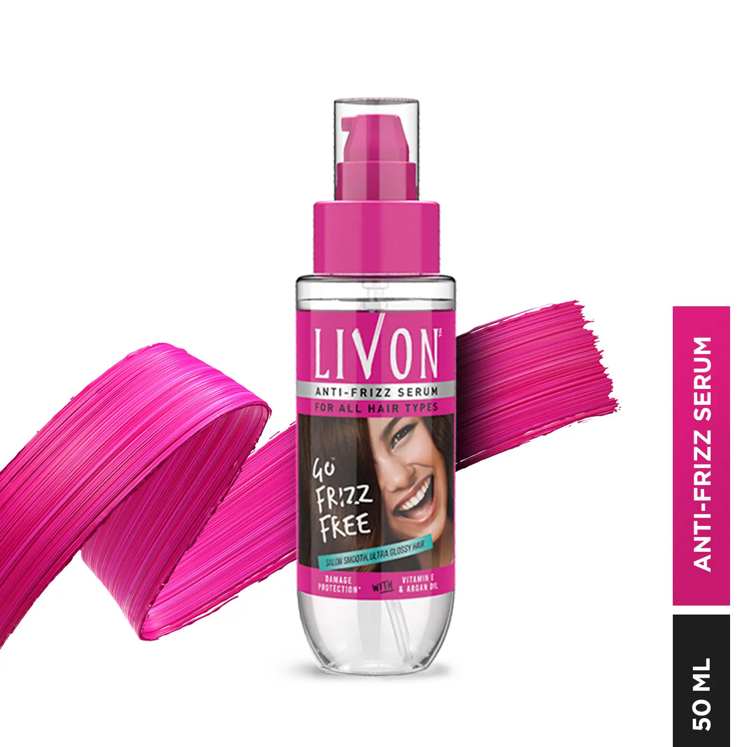 Livon Hair Serum for Women & Men, All Hair Types for Smooth, Frizz free & Glossy Hair, 50 ml