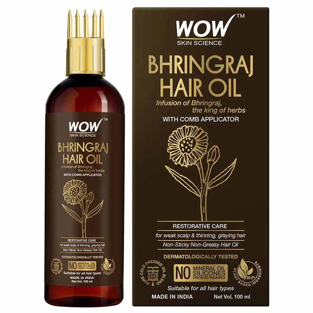 WOW Skin Science Bhringraj Hair Oil,  100 ml  with Comb Applicator