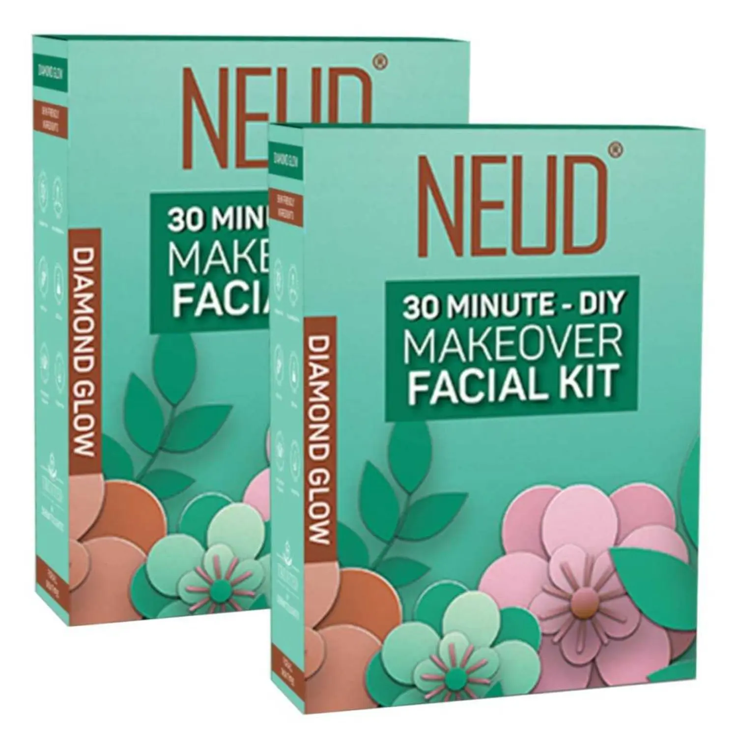 NEUD 6-Step DIY Makeover Facial Kit for Salon-Like Glow at Home - 2 Packs (60 g Each)