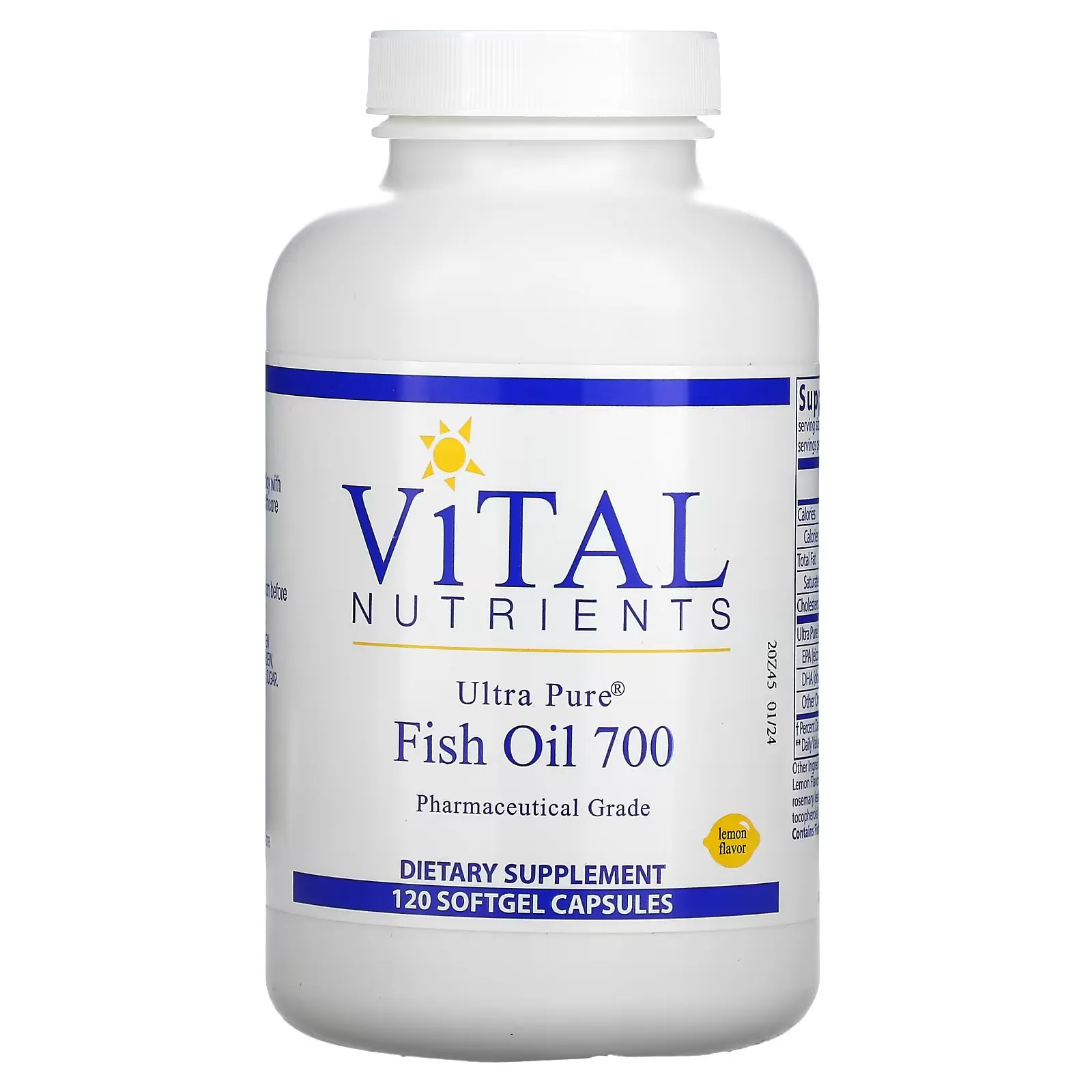 Ultra Pure Fish Oil 700, Lemon, 120 Softgel Capsules