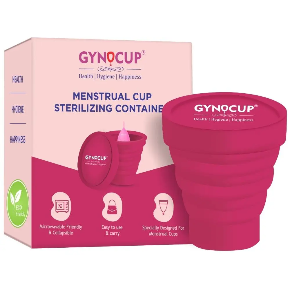 GynoCup Collapsible Silicone Cup Menstrual Cup Sterilizer for Women| Kills 99% of Germs in 2 Minutes | Microwave Friendly - 1 Unit