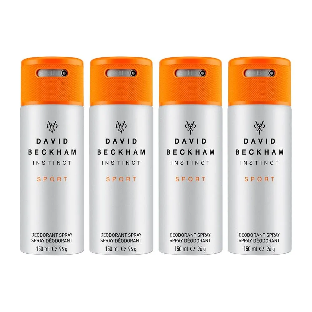 David Beckham Instinct Sport Deodorant Spray (Pack Of 4)