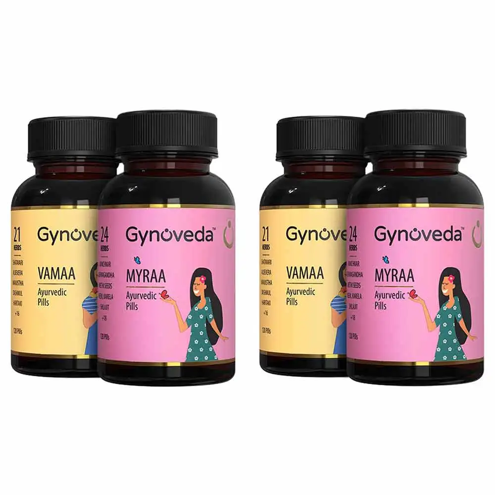 Gynoveda PCOS - Vamaa & Myraa Ayurvedic Pills - Pack of 2,  120 tablet(s)  Unflavoured