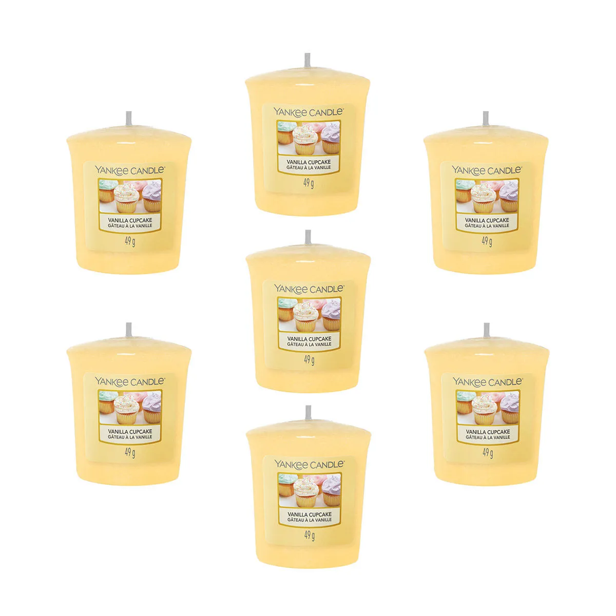 Yankee Candle Classic Votive Vanilla Cupcake Scented Candles - Pack of 7