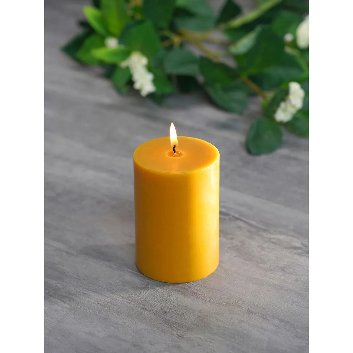 Pure Home + Living Mustard Divine Pillar Candle Large (Set of 2)