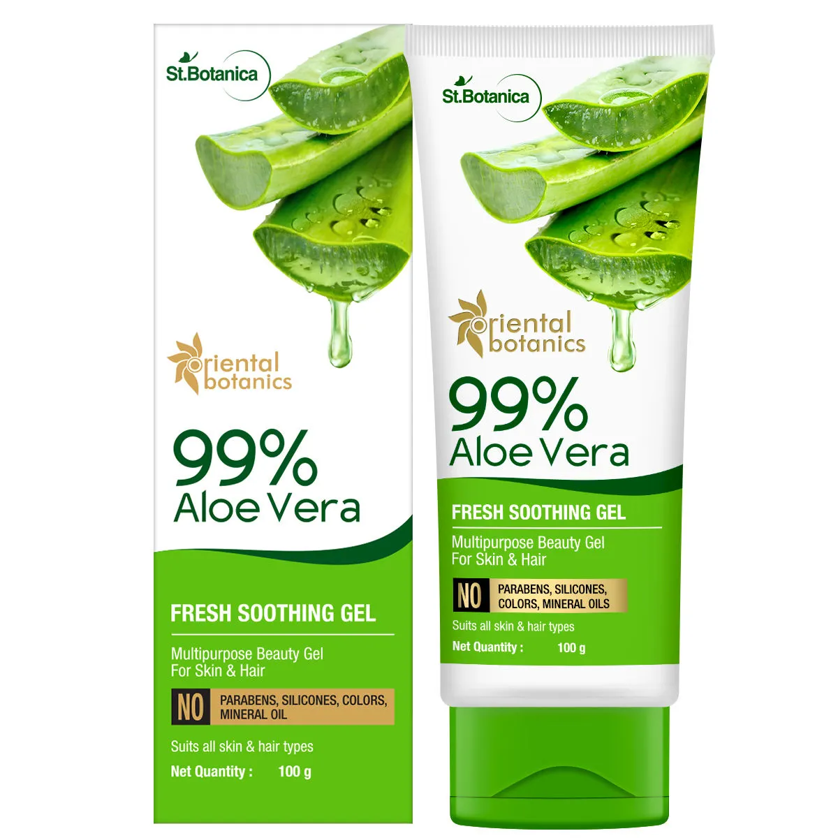 Oriental Botanics 99% Aloe Vera Fresh Soothing Gel For Skin & Hair