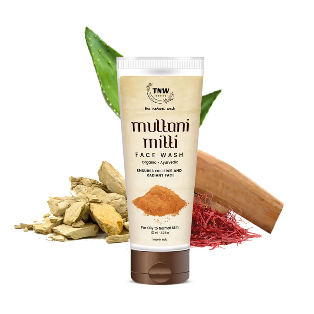 TNW The Natural Wash Multani Mitti Face Wash for Glowing & Clear Skin - For Oily Skin