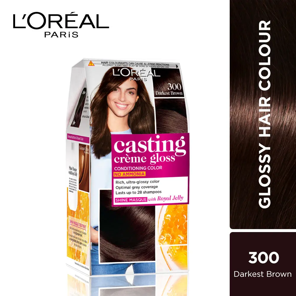 L'Oreal Paris Casting Creme Gloss - Darkest Brown 300 (87.5 g + 72 ml)