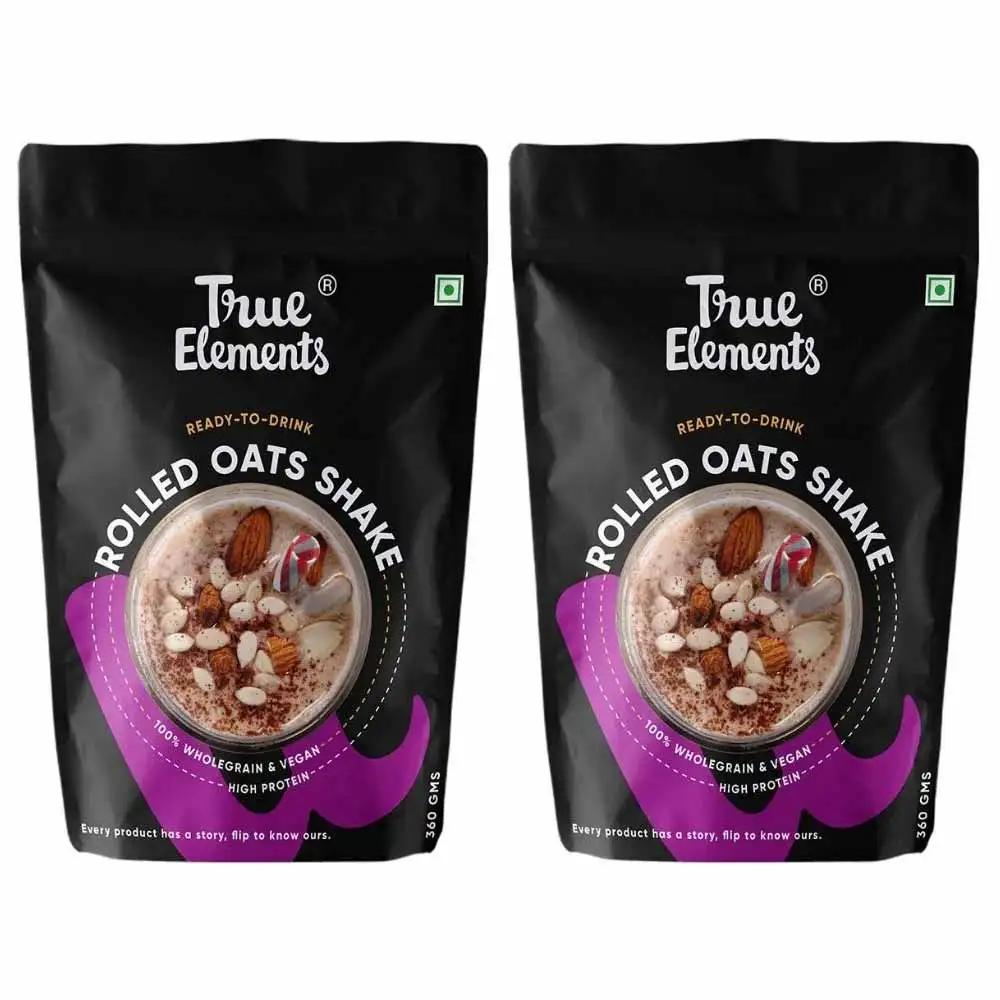 True Elements Ready-To-Drink Rolled Oats Shake - Pack of 2,  360 g  Unflavoured