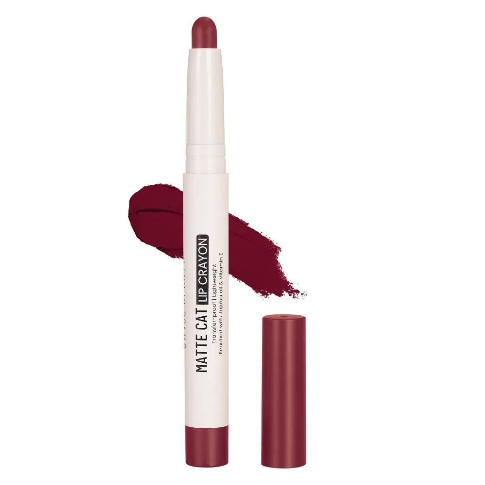 Swiss Beauty Non-Transfer Matte Cat Lip Crayon | Water-Resistant | Long-Lasting 8 Hours Stay | Retractable Lip Crayon |Lighweight|Shade 15 Poppy-Rouge 1.5 gm