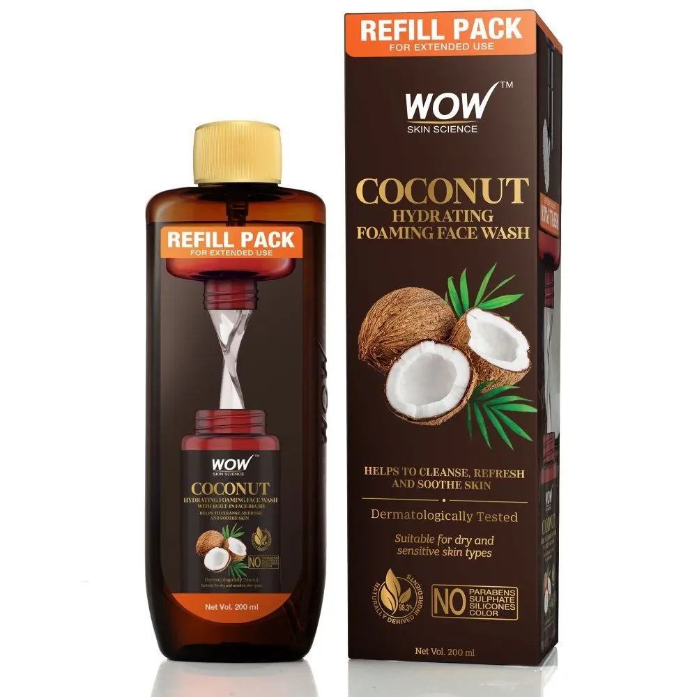 WOW Skin Science Coconut Hydrating Foaming Face Wash Refill Pack (200 ml)