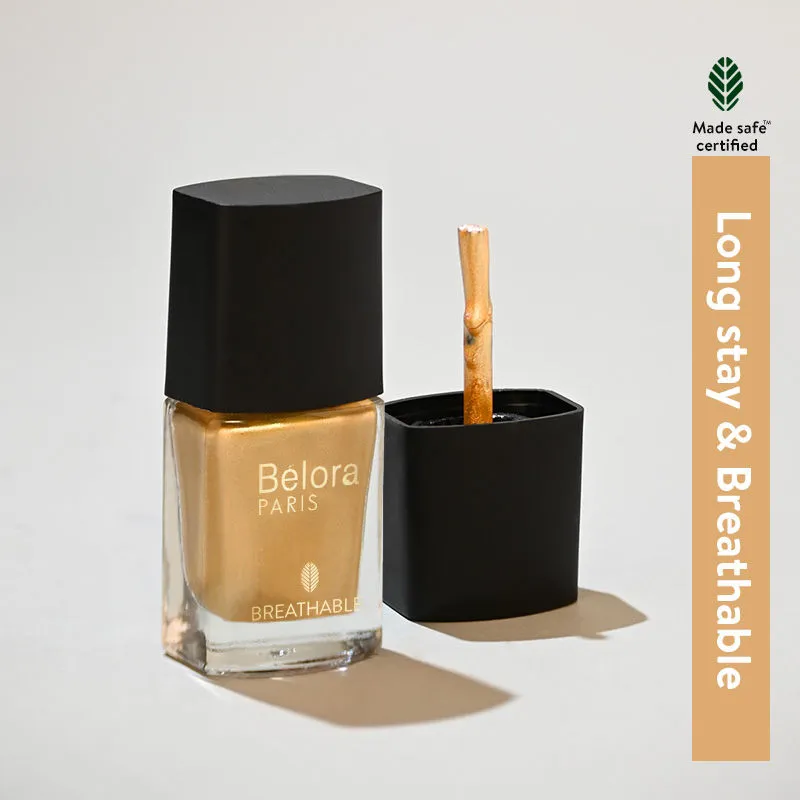 Belora Paris Breathable Made Safe Longstay Nail Polish - 22 Met Gold