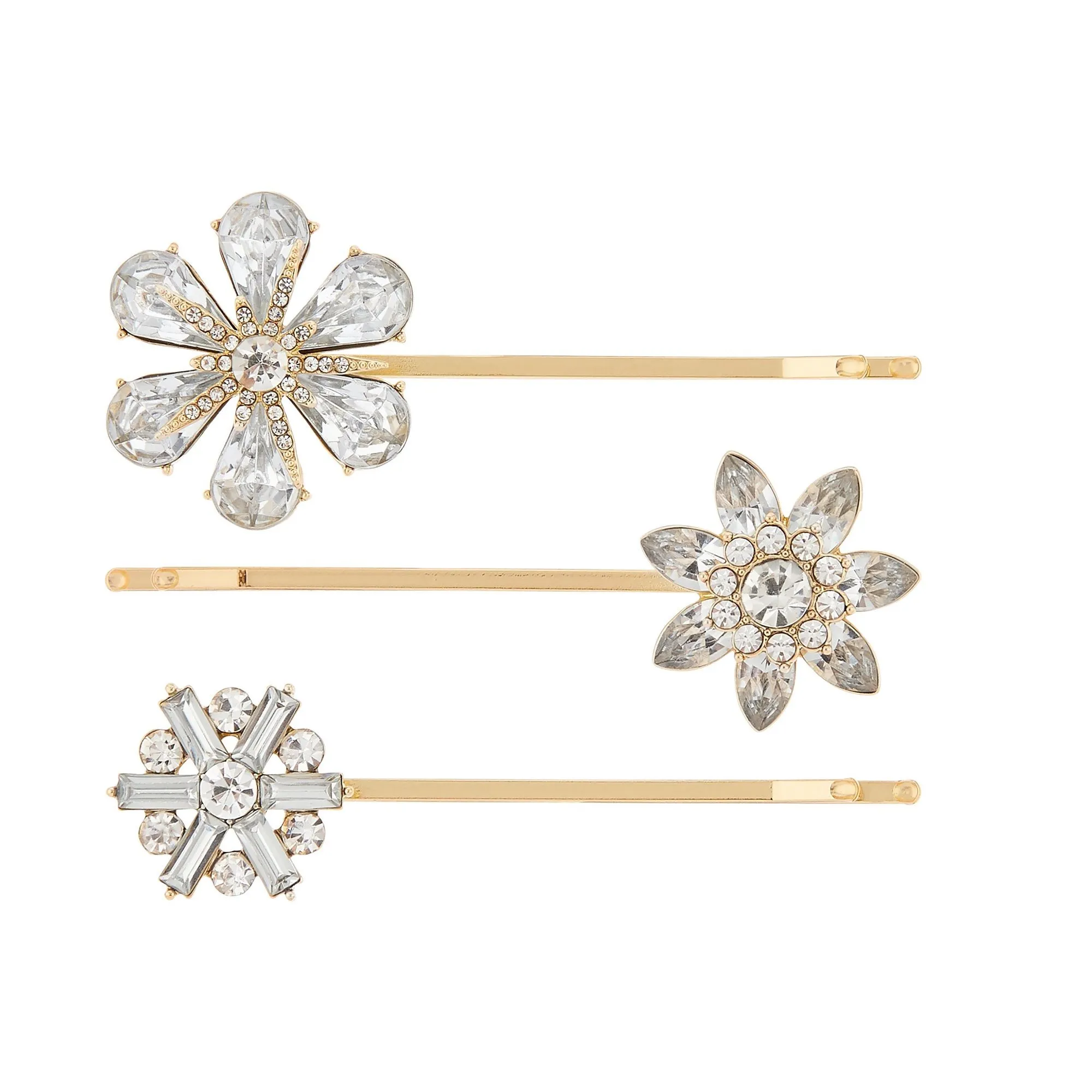 Accessorize London Crystal Flower Hair Slide Set