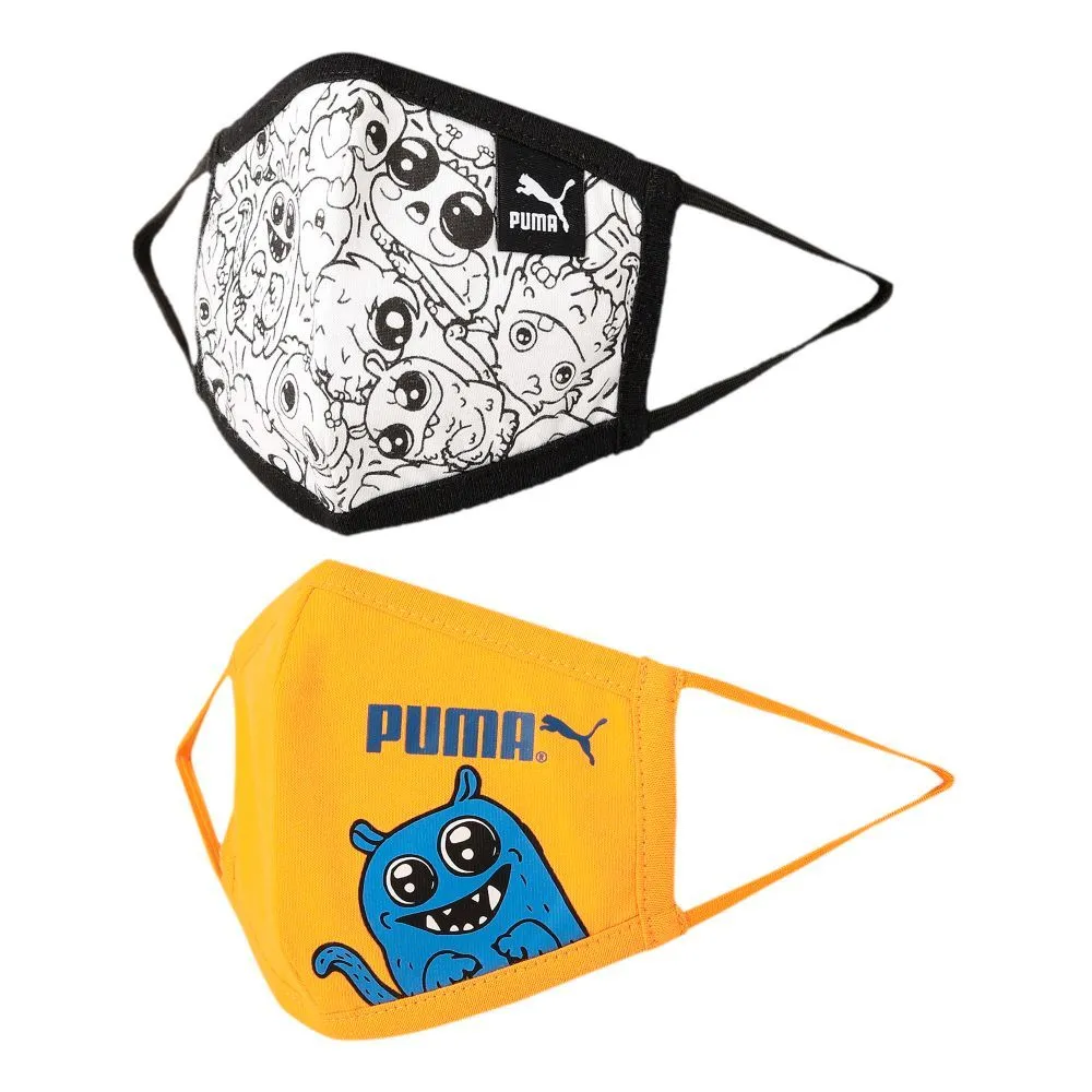 Puma Monster Unisex Black Face Mask Pre Sch.in (set Of 2)