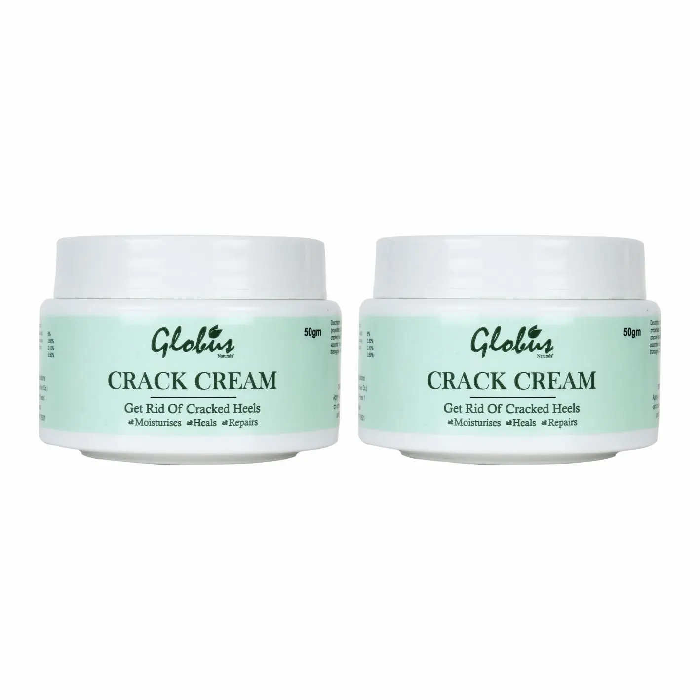 Globus Naturals Crack Cream For Dry Cracked Heels & Feet (50 g) Pack Of 2