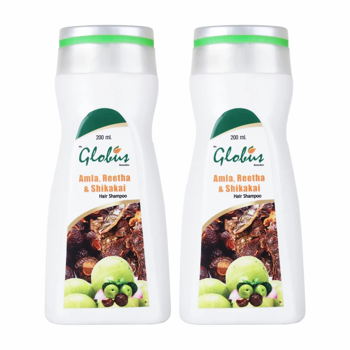 Globus Remedies Amla Reetha Shikakai Shampoo (Pack Of 2)