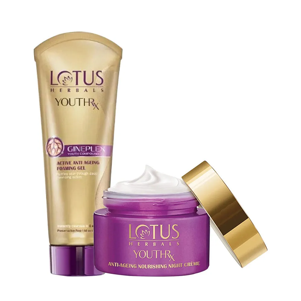 Lotus Herbals YouthRx Anti Ageing Night Creme & Foaming Gel Combo