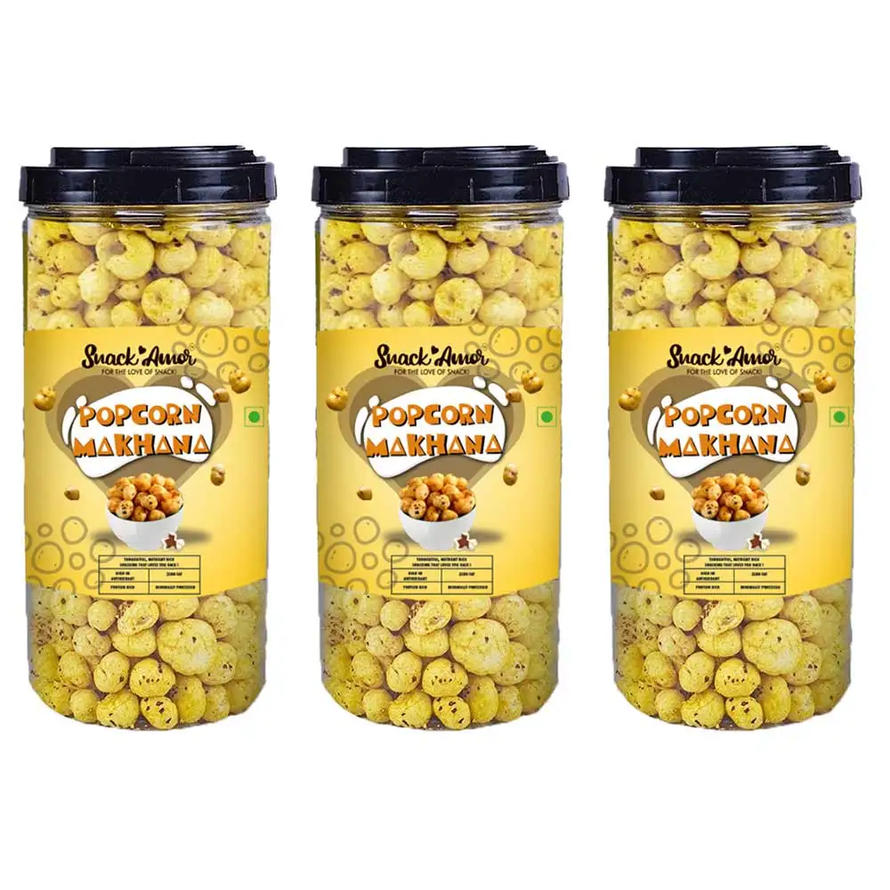 SnackAmor Popcorn Makhana,  Unflavoured (Pack of 3)  55 g