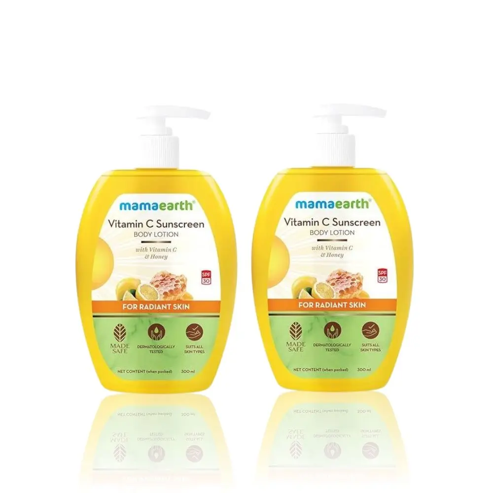 Mamaearth Vitamin C Sunscreen Body Lotion SPF 30 with Vitamin C & Honey for Radiant Skin -300 ml (Pack of 2)