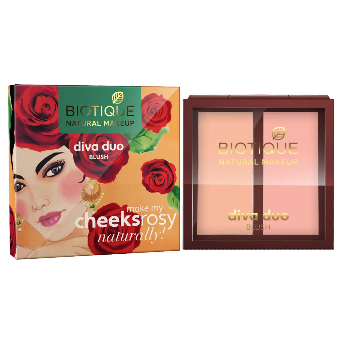 Biotique Natural Makeup Diva Duo Blush (Pastel-N-Peach)(9 g)