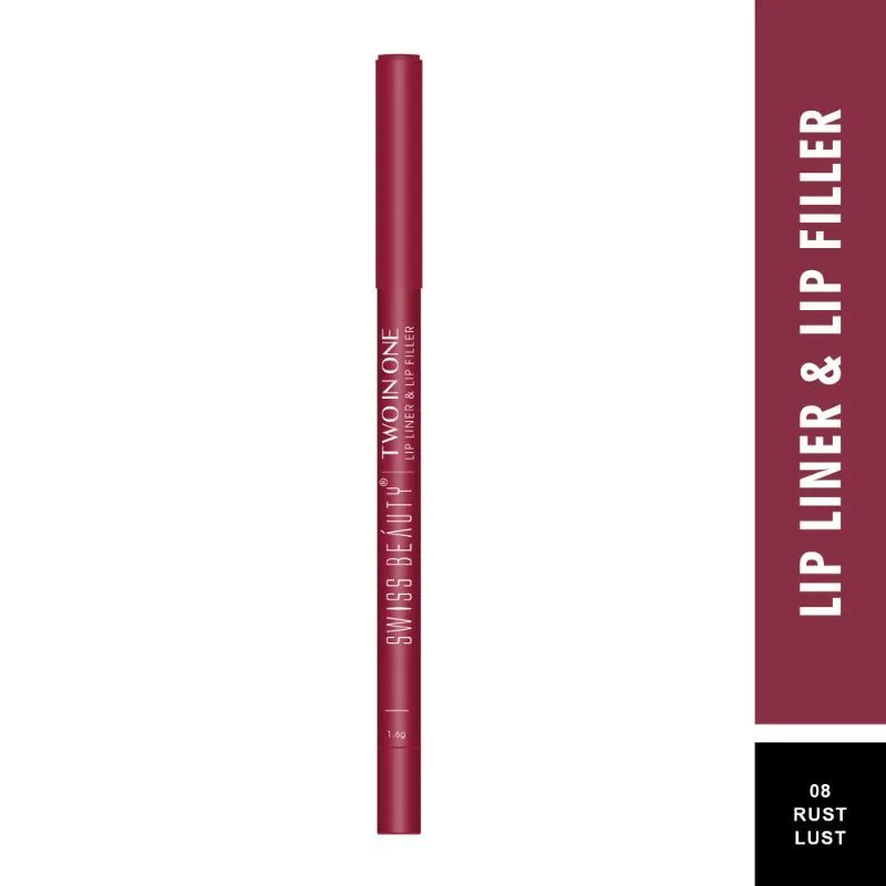 Swiss Beauty Two In One Lip Liner & Lip Filler - Rust Lust