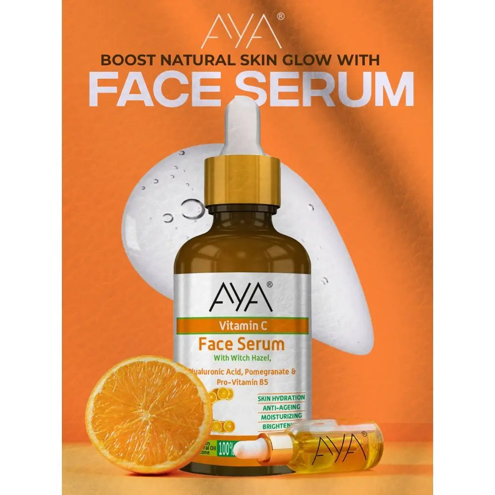 AYA Vitamin C Face Serum (50 ml) | For Skin Hydration, Anti-Ageing, Moisturizing and Brightening | No Paraben, No Silicone, No Mineral Oil