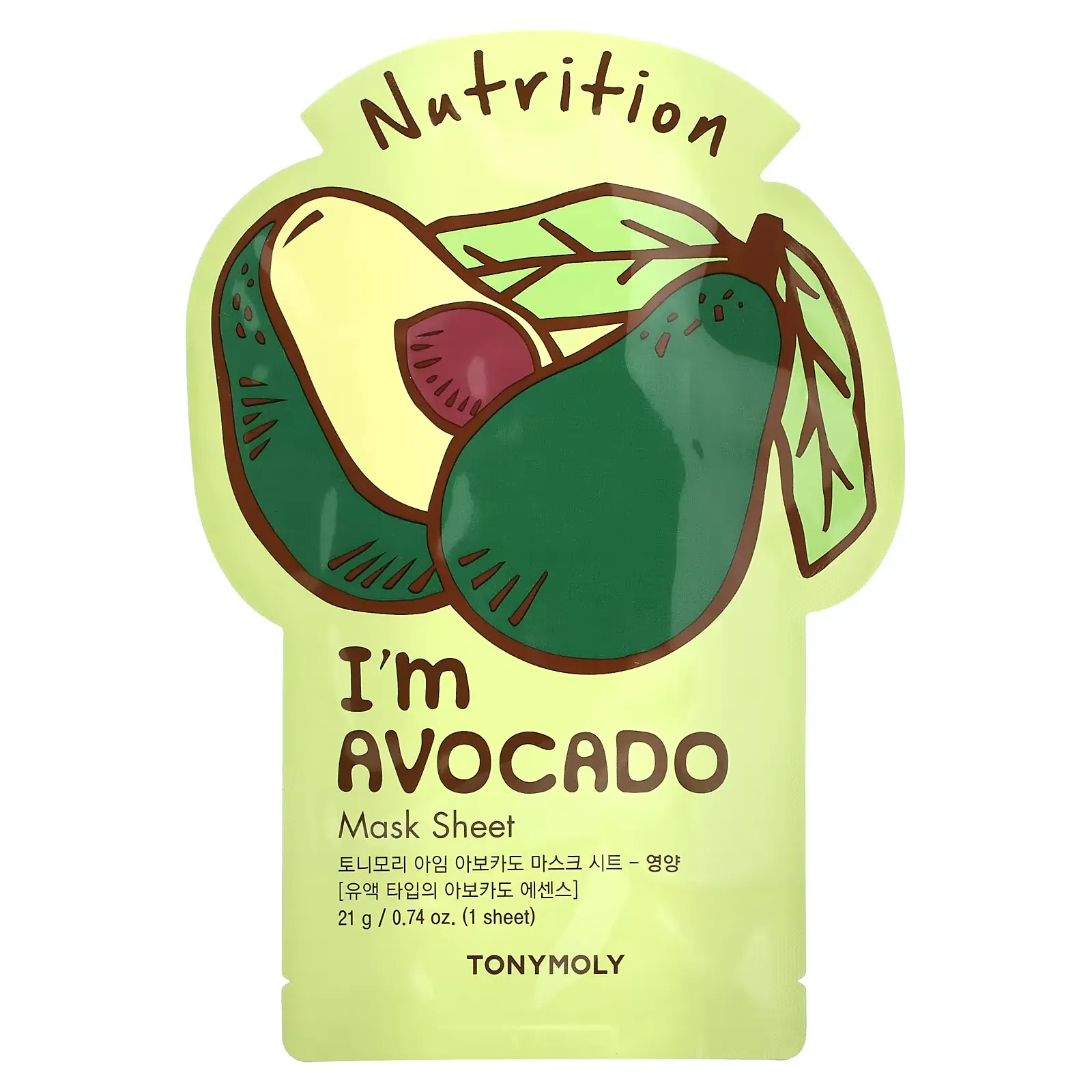 I'm Avocado, Nutrition Beauty Mask Sheet, 1 Sheet, 0.74 oz (21 g)