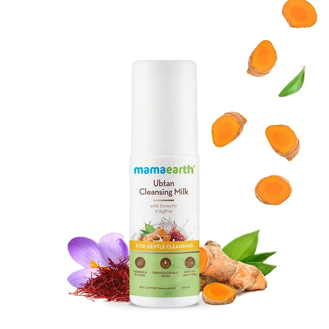 Mamaearth Ubtan Cleansing Milk for face, with Turmeric & Saffron for Gentle Cleansing – 100ml