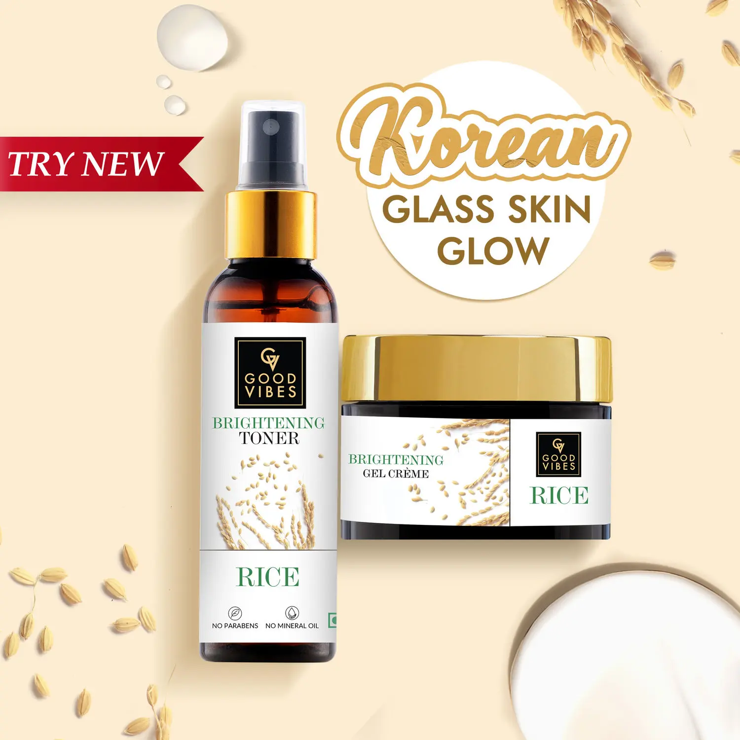 Good Vibes Korean Rice Water Glow | Brightening | Soothing | Combo.