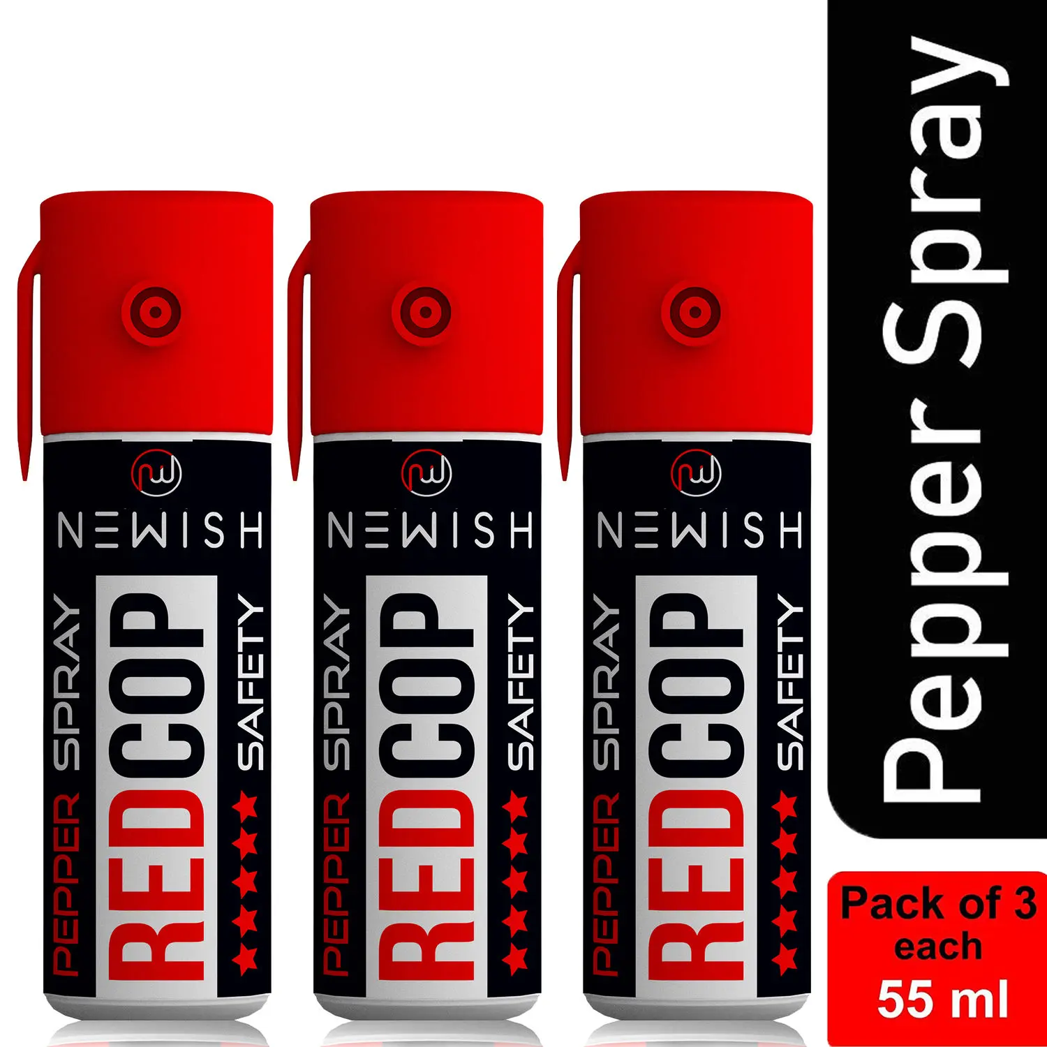 Newish Red Cop Powerful Pepper Spray Self Defence for Women Pack of 3 (Each : 55 ml / 35 g)