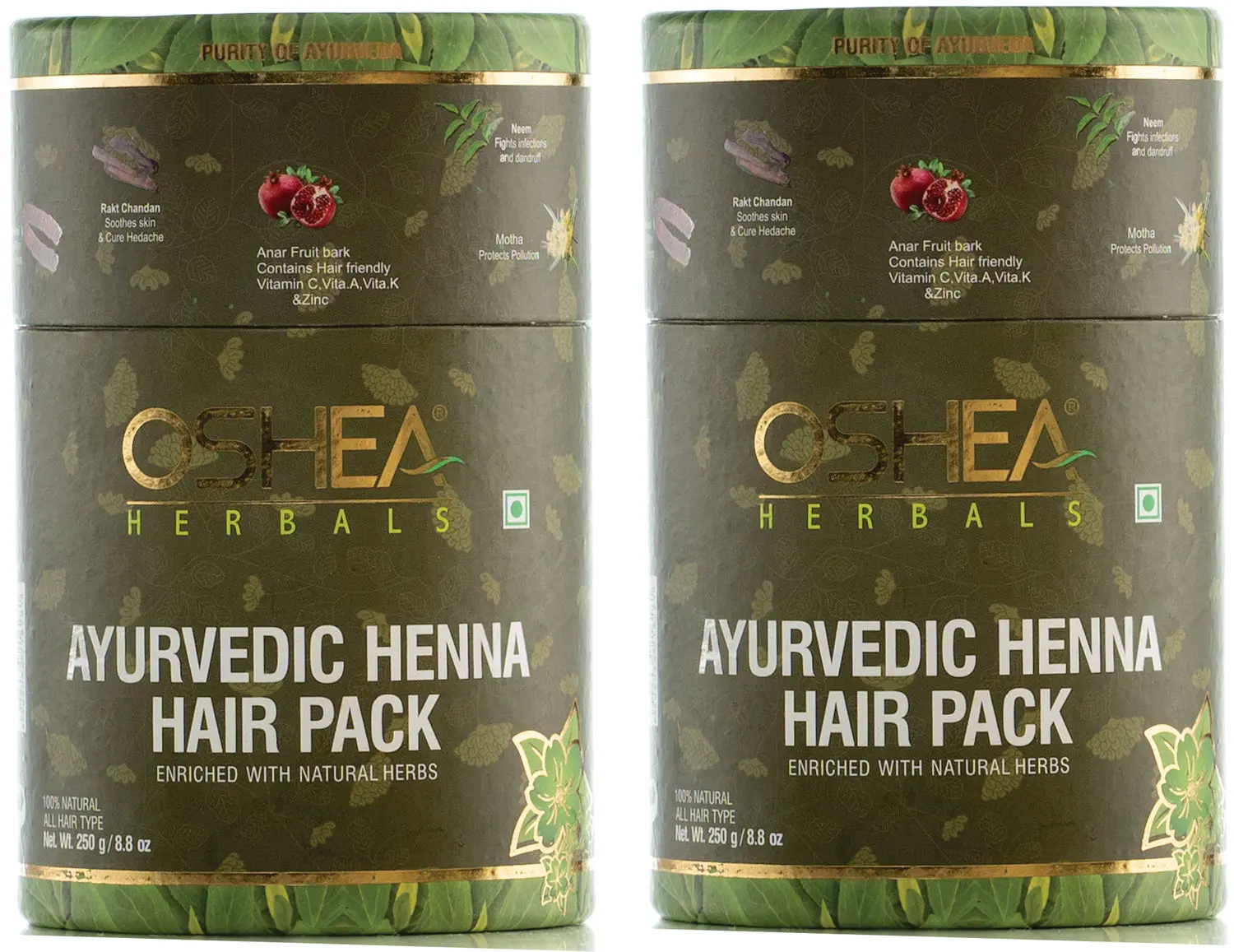 Oshea Herbals Natural Henna Hair Pack 250Grams pack of 2