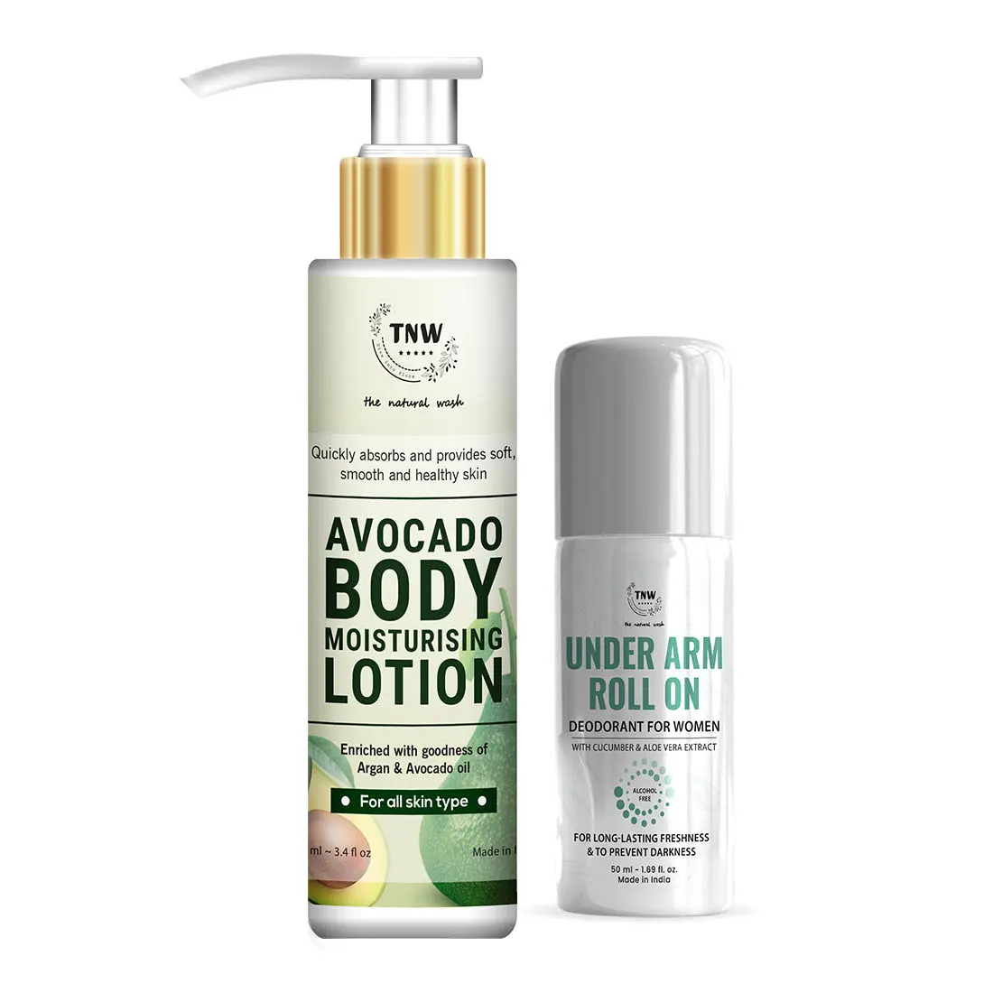 Combo of 2- Under Arm Roll On 50ml + Body Lotion Avocado 100ml