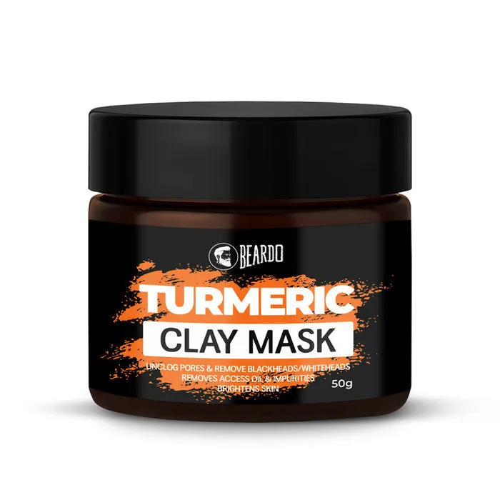 Beardo Turmeric Clay Mask For Men | Unclog Pores & Remove Blackheads, Excess Oil & Impurities