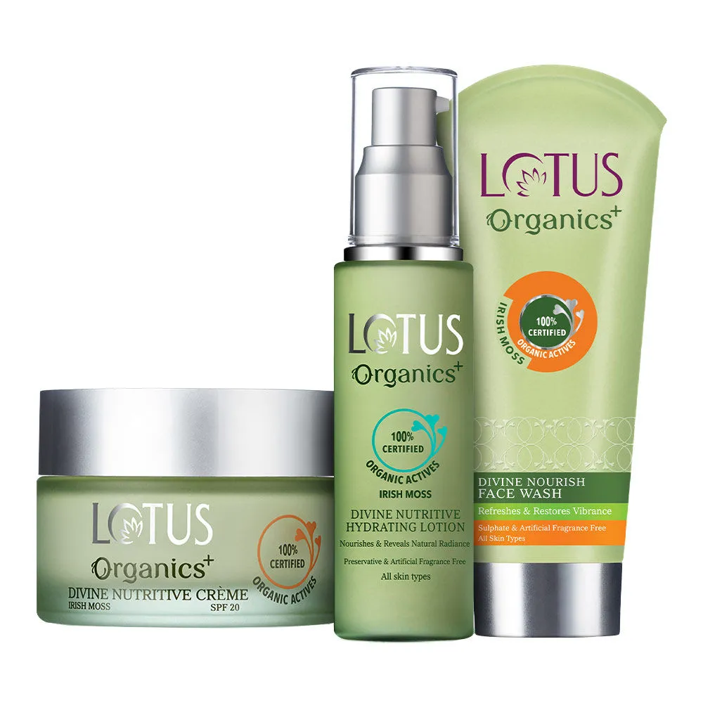 Lotus Organics Divine Nutritive Creme Lotion & Face Wash Combo