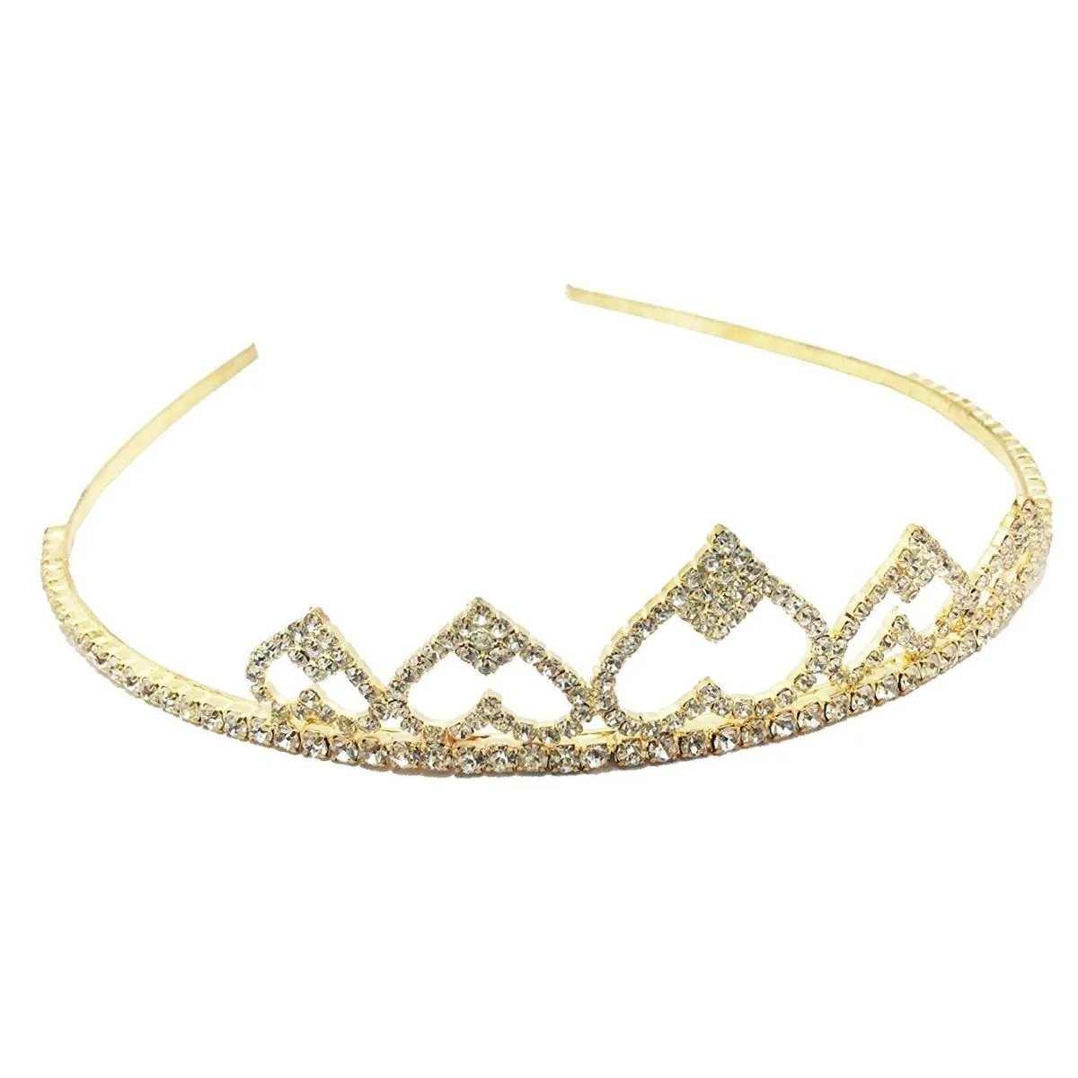 AccessHer Rhinestone Golden Metal Hair Band for Girls Women (HB0417GCCLS9102GW)