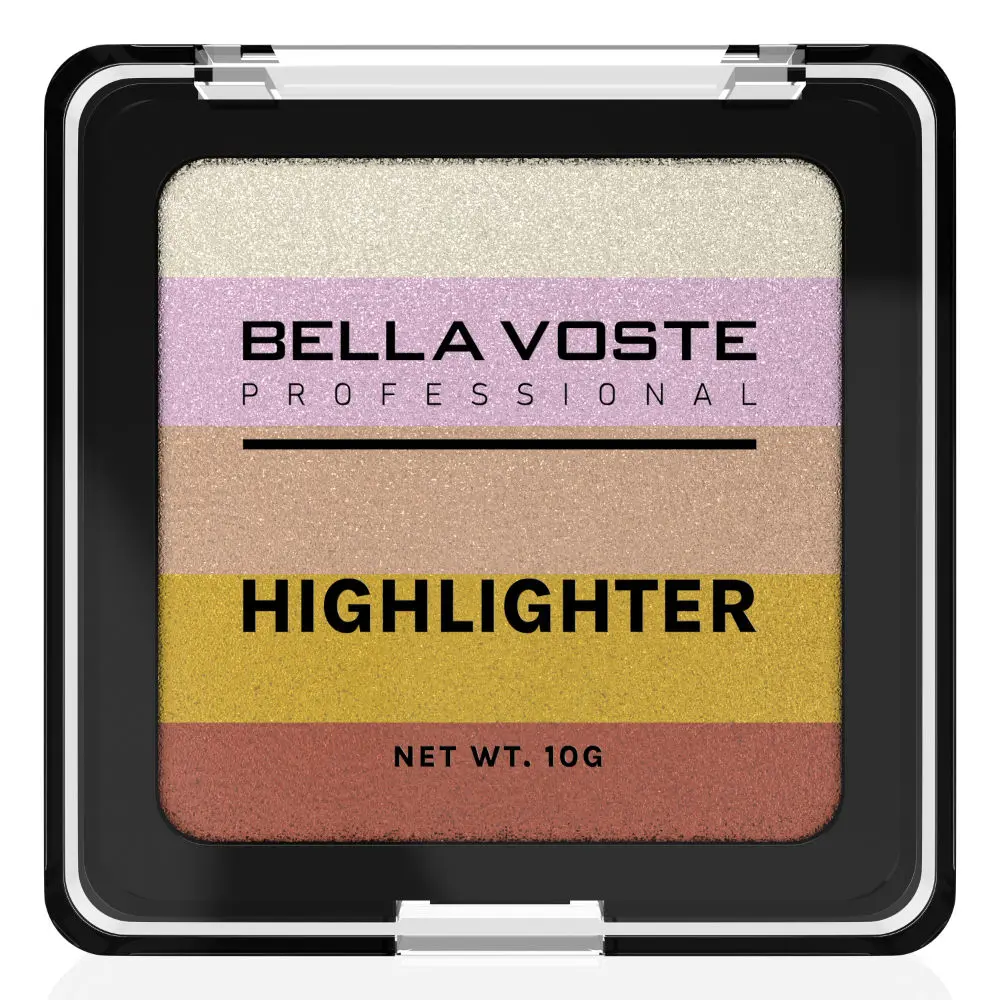 BELLA VOSTE HIGHLIGHTER -Elevate Your Look with 5-in-1 Palette for Radiant Beauty , BVHL204 , 10 gm