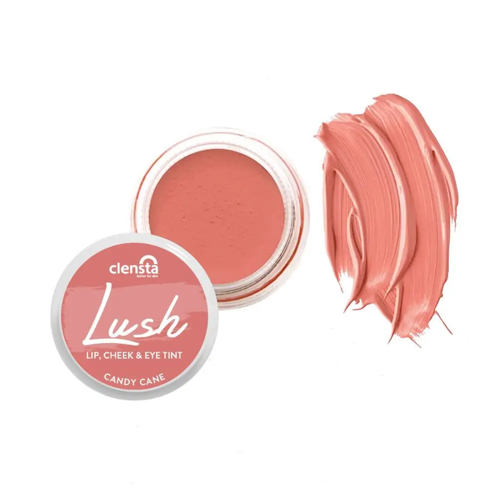 Clensta Lush Blush lip and cheek tint – Candy Cane| 5 gm| With Red Aloe Vera and Jojoba Oil| Better Lip Tone and Soft Texture| Cheeks Blush