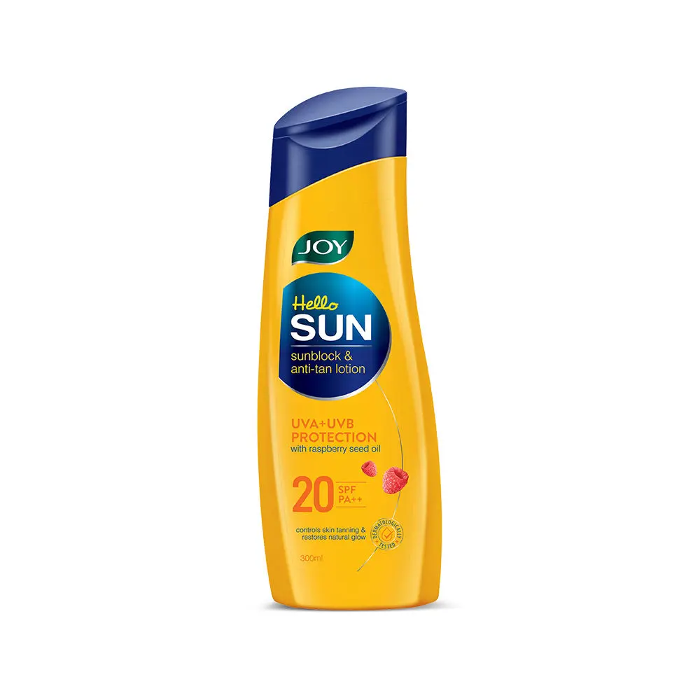 Joy Hello Sun Sunblock & Anti-Tan Lotion Sunscreen SPF 20 PA++, 300 ml