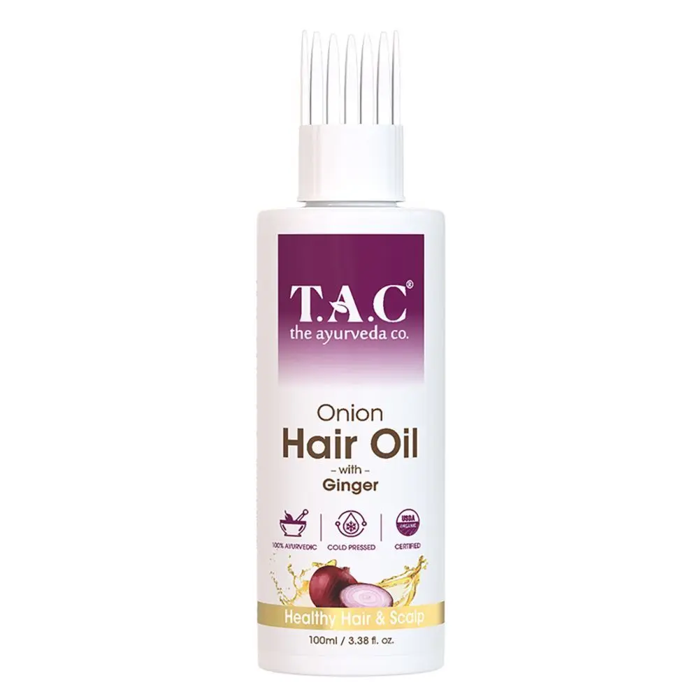 TAC - The Ayurveda Co. Onion Hair Oil for Hair with Ginger for Healthy Hair and Scalp, 100ml