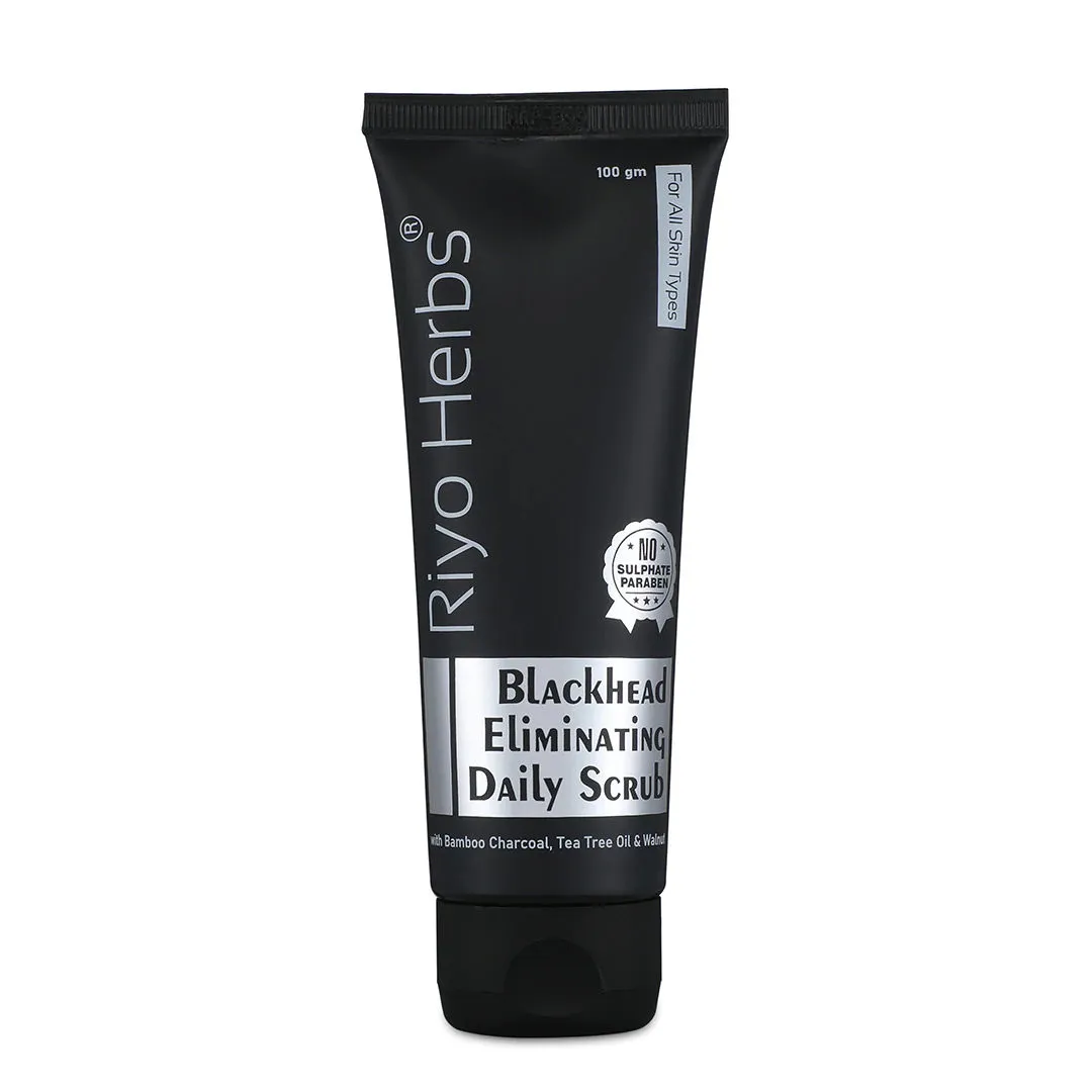 Riyo Herbs Blackhead Eliminating Scrub With Bamboo Charcoal For Absorbs Oil, Whiteheads Roots