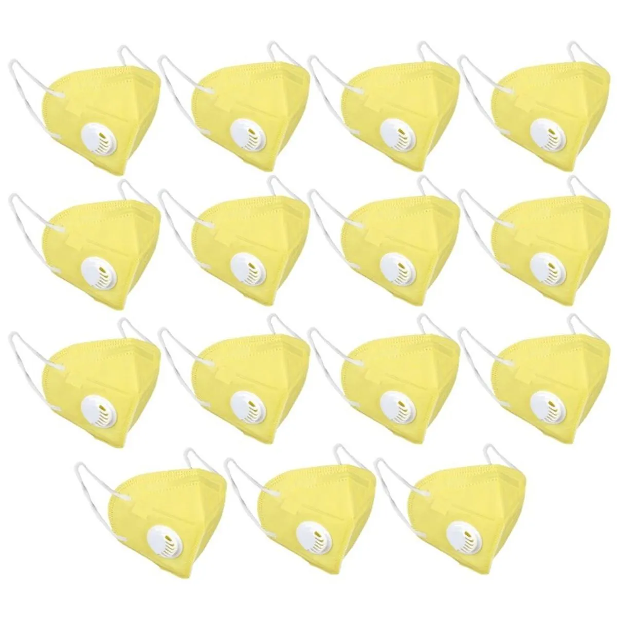 Fabula Pack of 15 Anti-Pollution Reusable 5 Layer Mask - Yellow