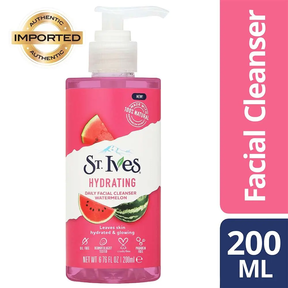 St.Ives Hydrating Daily Facial Cleanser Watermelon,100% natural extracts,Paraben free,oil free,200ml