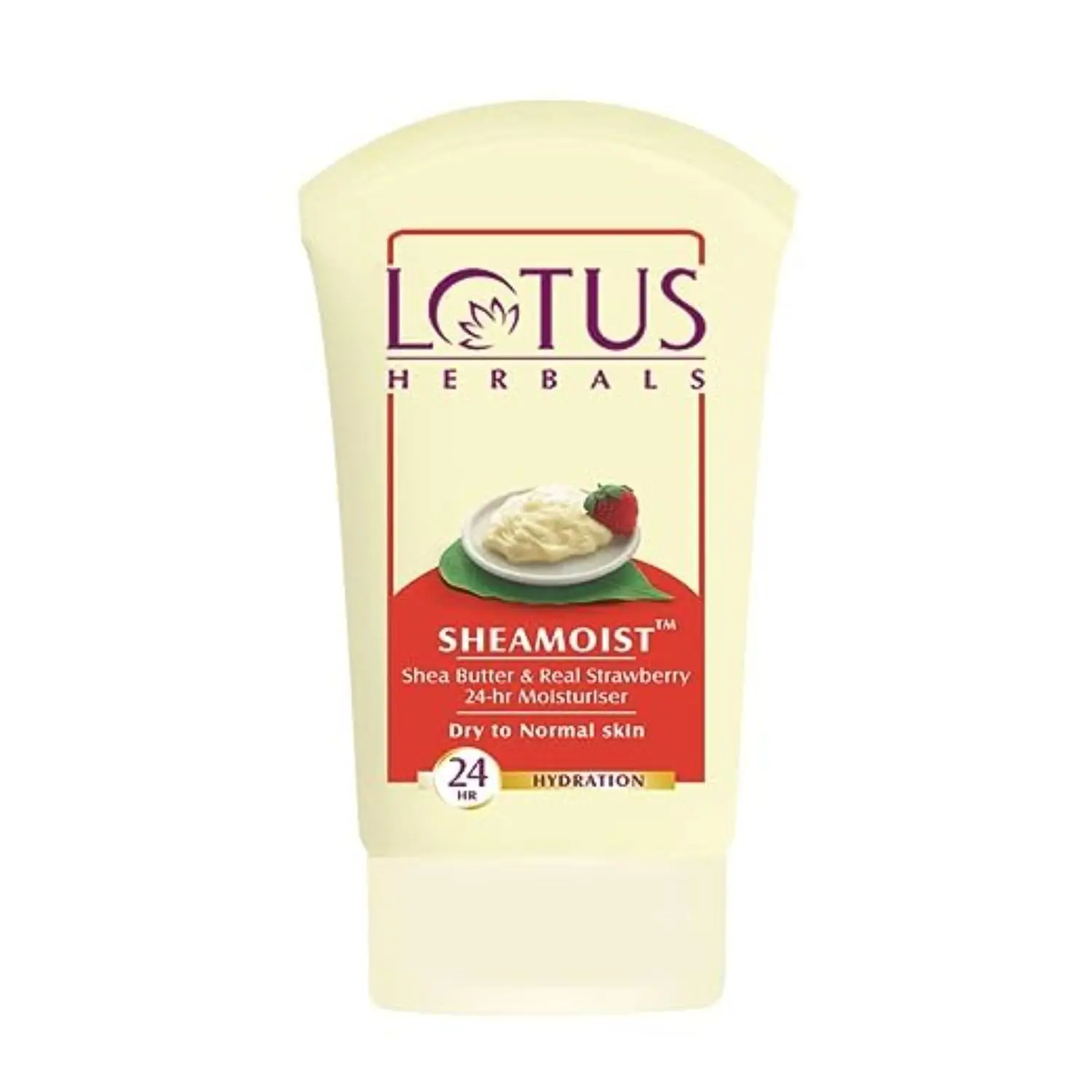 Lotus Herbals Sheamoist Shea Butter & Real Strawberry 24HR Moisturiser | Hydrating | For Dry to Normal Skin Types | 60g