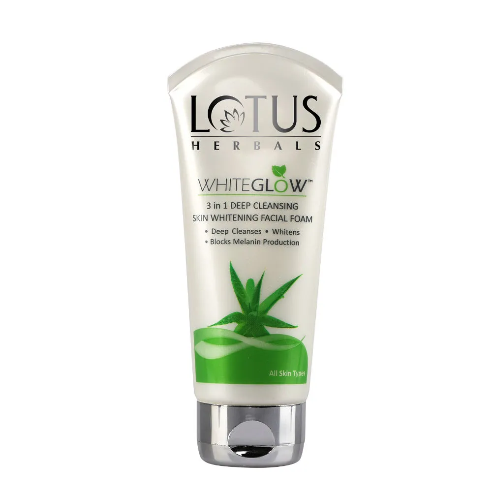 Lotus Herbals WhiteGlow 3-In-1 Deep Cleansing Skin Whitening Facial Foam