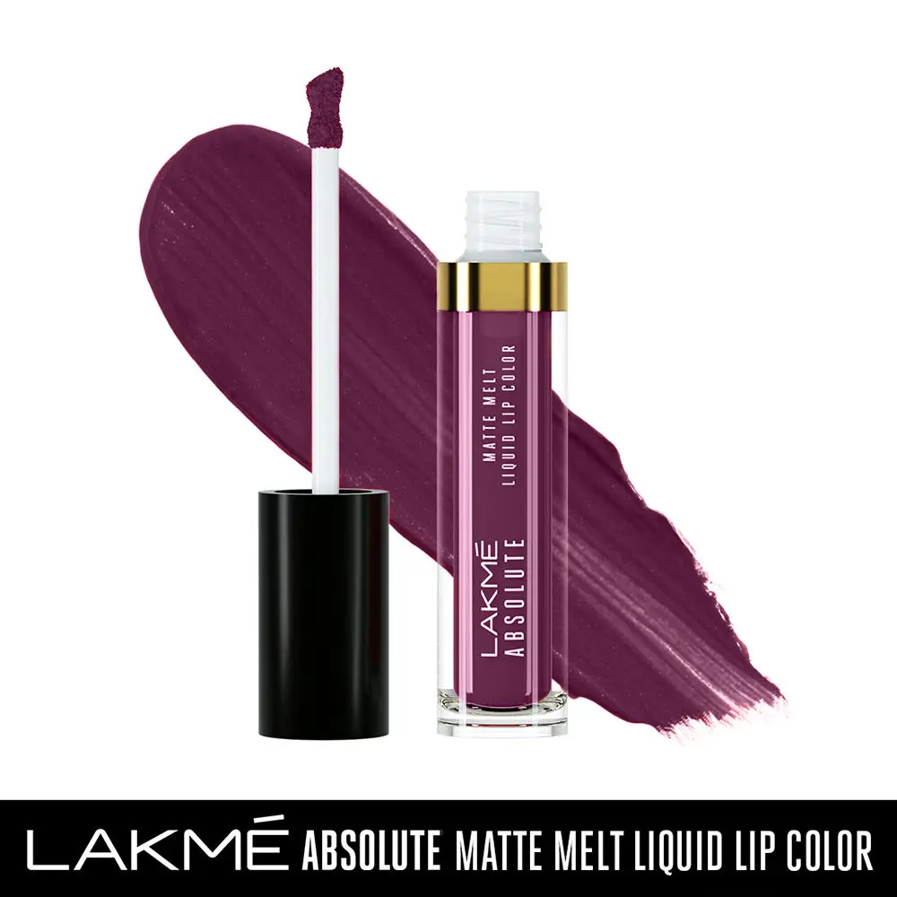 Lakme Absolute Matte Melt Liquid Lip Color, Mulberry Feast, 6 ml