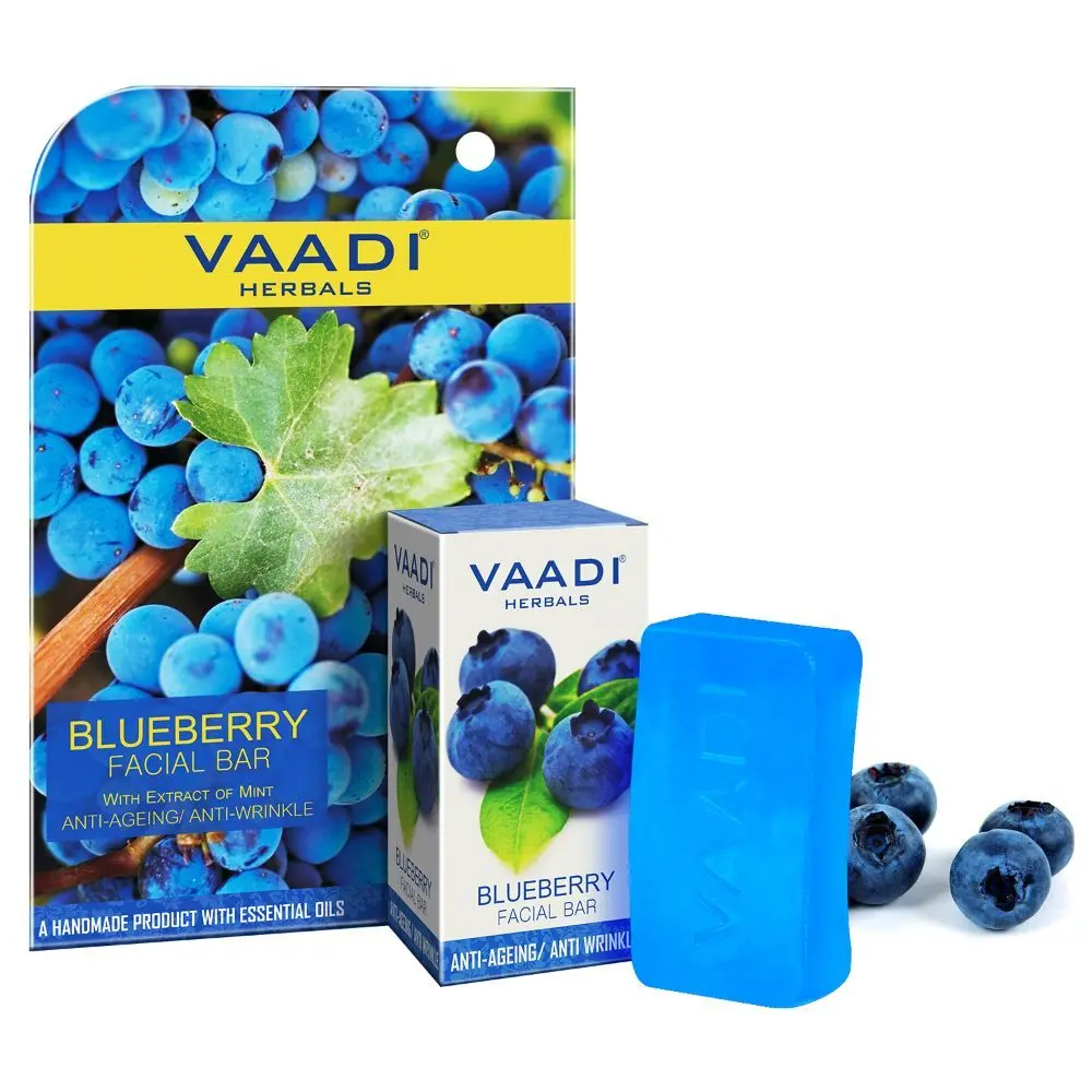 Vaadi Herbals Blueberry Facial Bar with Extract of Mint (25 g)