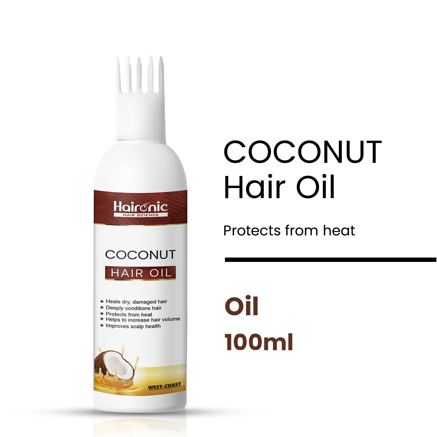 Haironic Hair Science Coconut Hair Oil For All Hair Types Promotes Healthy Hair Growth