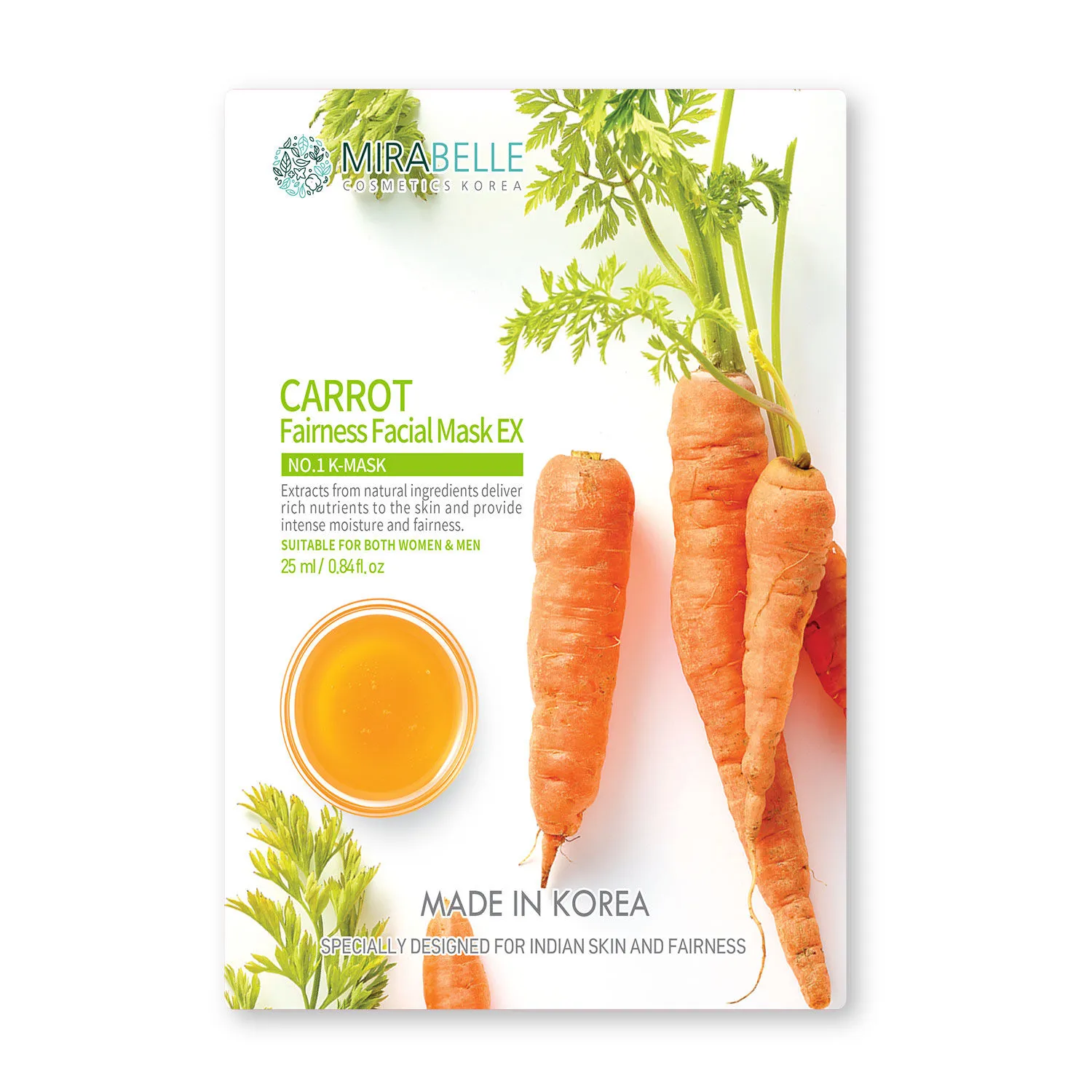 Mirabelle Carrot Fairness Facial Sheet Mask EX